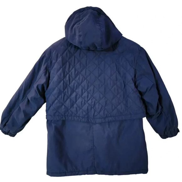 Jacqueline Ferrar Quilted Hooded Jacket Women Size Petite Large Blue Polyester - Picture 4 of 14